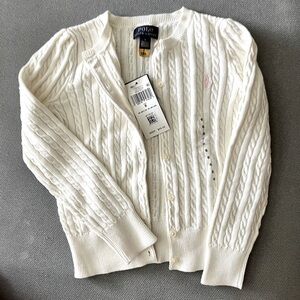 Polo Ralph Lauren Girl's Cable-Knit Cotton Cardigan size 6